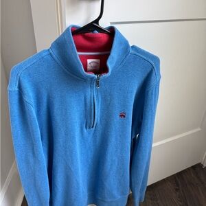 Brooks Brothers Blue and Red Zip Up Sweater